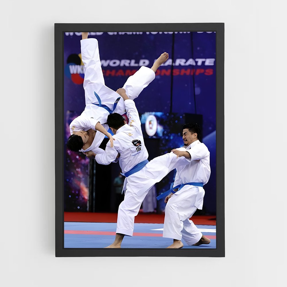 Poster Duel sur Tapis Bleu – affiche Karaté (vue 2)